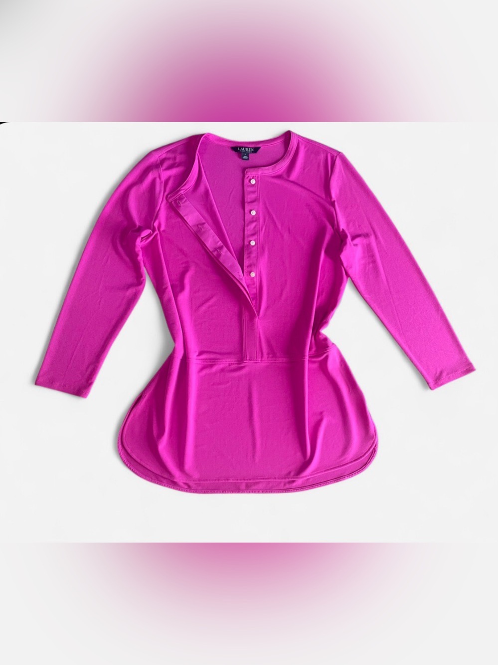 Lauren Ralph Lauren Pink Long Sleeve Tunic Top L